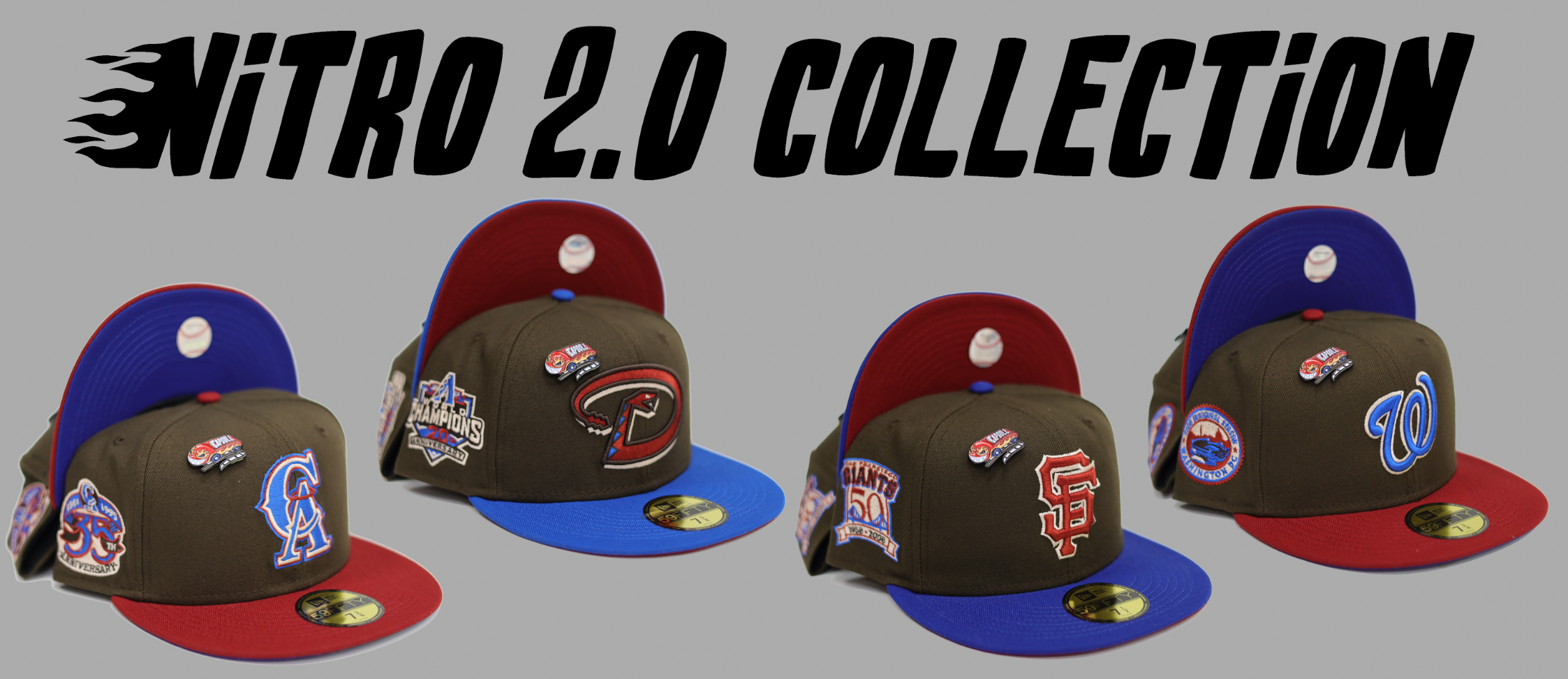 New Era Washington Nationals Capsule Nitro 2.0 Collection 2008 Season 59FIFTY Fitted Hat Brown/Blue