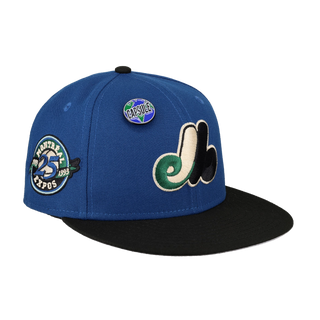 Montreal Expos Globe Collection 25th Anniversary Patch Fitted Hat