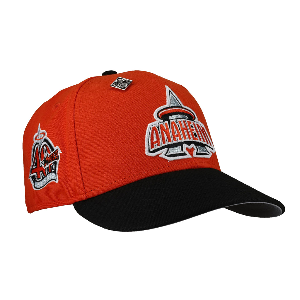 Anaheim Angels 40th Season Patch Orange 59Fifty Fitted Hat CapsuleHats