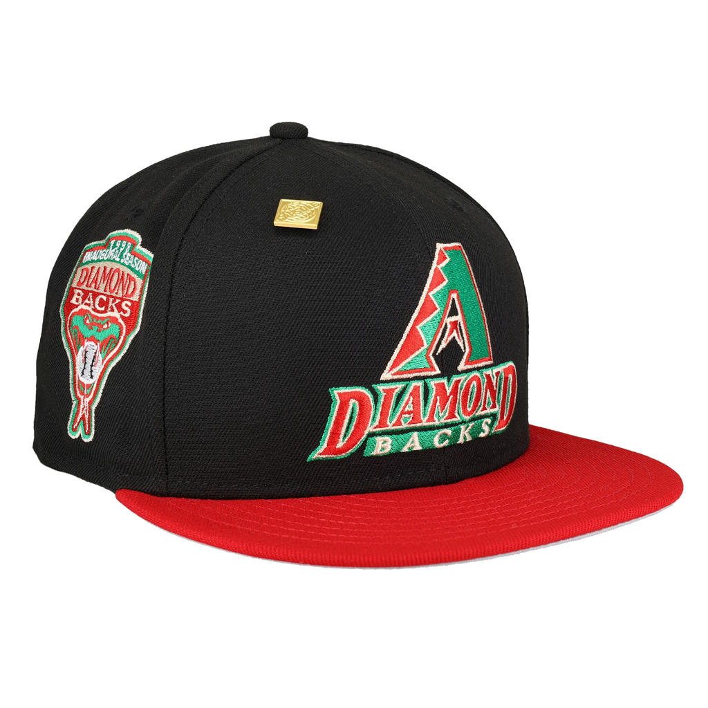 Men's Arizona Diamondbacks New Era Scarlet 1998 Inaugural Season Blue  Undervisor Team 59FIFTY Fitted Hat