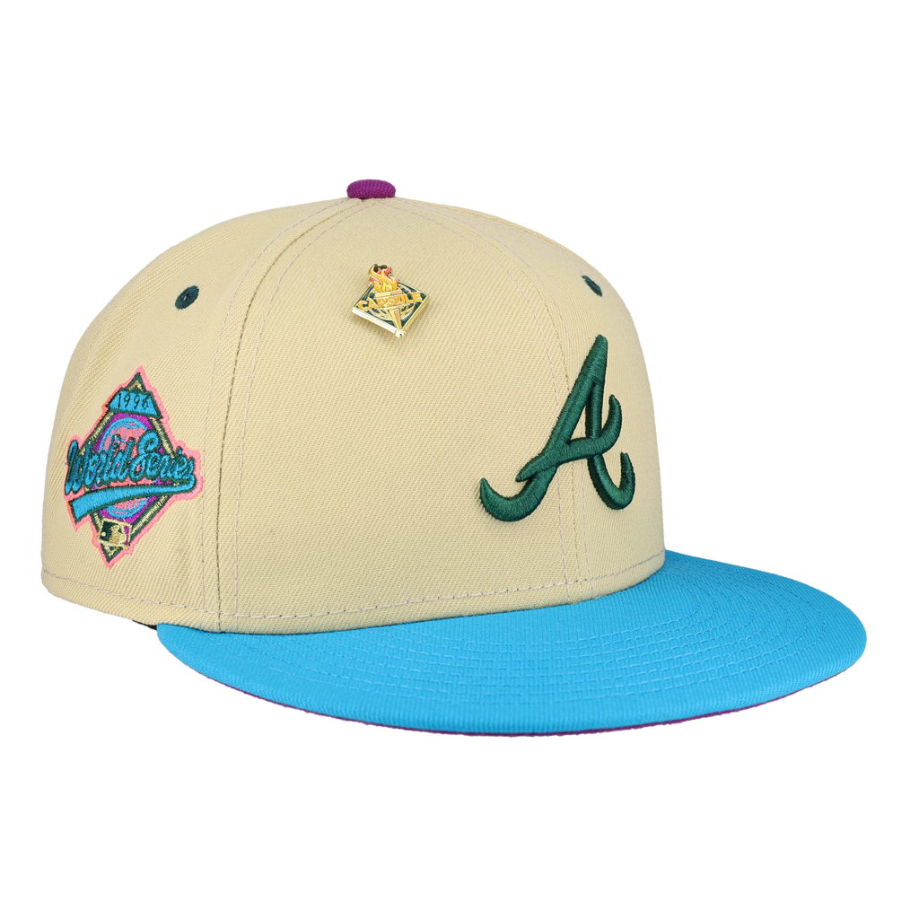 New Era Atlanta Braves '96 Olympic Collection (Part 1) Corduroy 1996 World Series Capsule Hats Exclusive 59FIFTY Fitted Hat Black/Purple