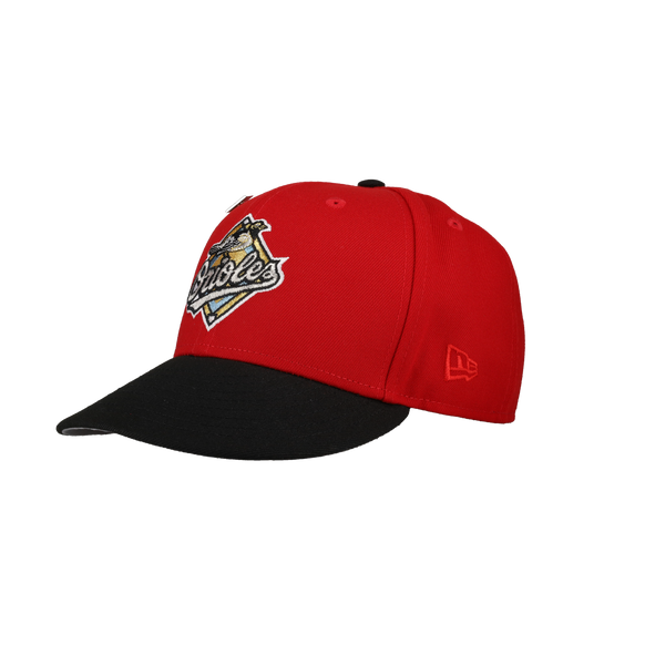 Baltimore Orioles Red 50th Season Patch 59Fifty Fitted Hat