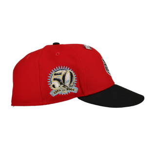 Baltimore Orioles Red 50th Season Patch 59Fifty Fitted Hat