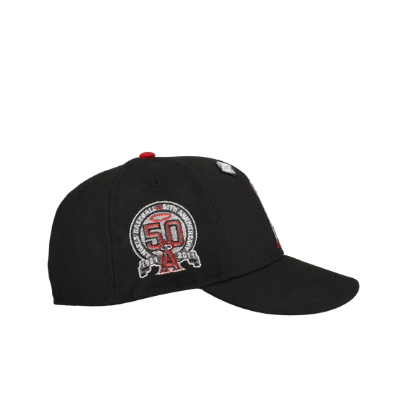 Anaheim Angels 50th Anniversary Black/Red Silver Metallics 59Fifty Fitted Hat
