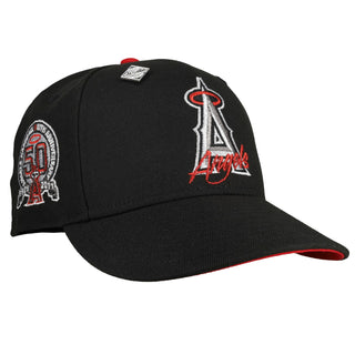 Anaheim Angels 50th Anniversary Black/Red Silver Metallics 59Fifty Fitted Hat