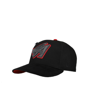 Anaheim Angels 50th Season Metallic Outline Blackout 59Fifty Fitted Hat [RESTOCK], close-up detail