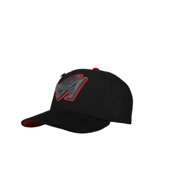 Anaheim Angels 50th Season Metallic Outline Blackout 59Fifty Fitted Hat [RESTOCK], close-up detail