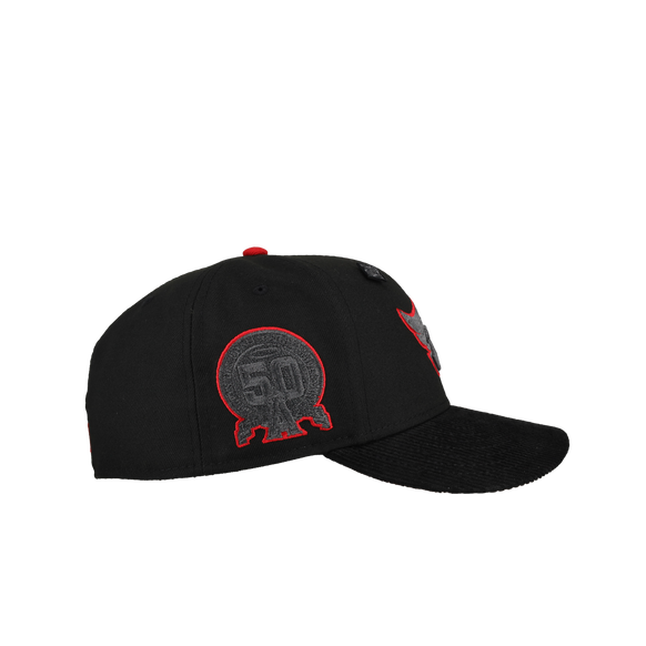 Anaheim Angels 50th Season Metallic Outline Blackout 59Fifty Fitted Hat [RESTOCK], side view