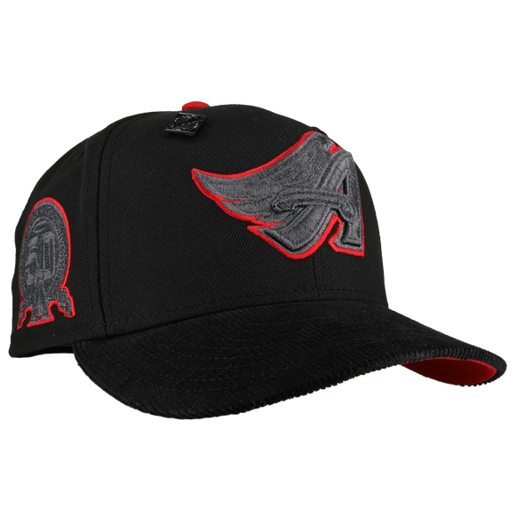 Anaheim Angels 50th Season Metallic Outline Blackout 59Fifty Fitted Hat [RESTOCK], front view