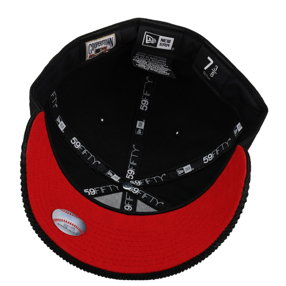 Anaheim Angels 50th Season Metallic Outline Blackout 59Fifty Fitted Hat [RESTOCK], undervisor detail