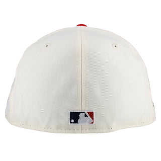 Anaheim Angels 50th Anniversary Off White Metallic Script 59Fifty Fitted Hat