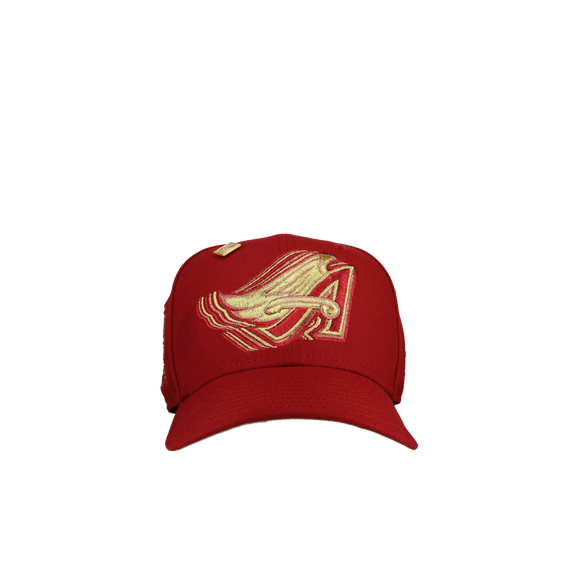 Anaheim Angels 50th Anniversary Red Gold Metallic 59Fifty Fitted Hat