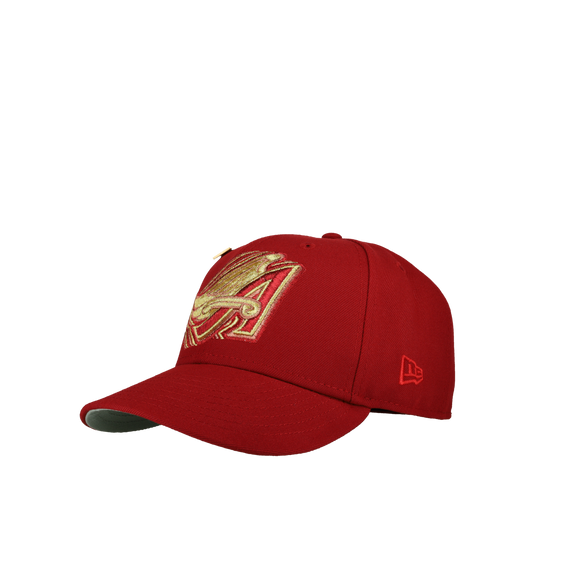 Anaheim Angels 50th Anniversary Red Gold Metallic 59Fifty Fitted Hat