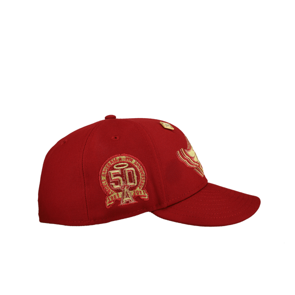 Anaheim Angels 50th Anniversary Red Gold Metallic 59Fifty Fitted Hat