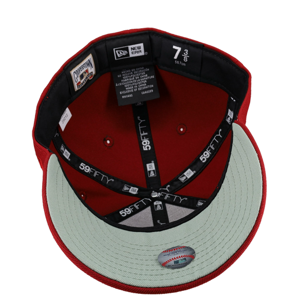 Anaheim Angels 50th Anniversary Red Gold Metallic 59Fifty Fitted Hat