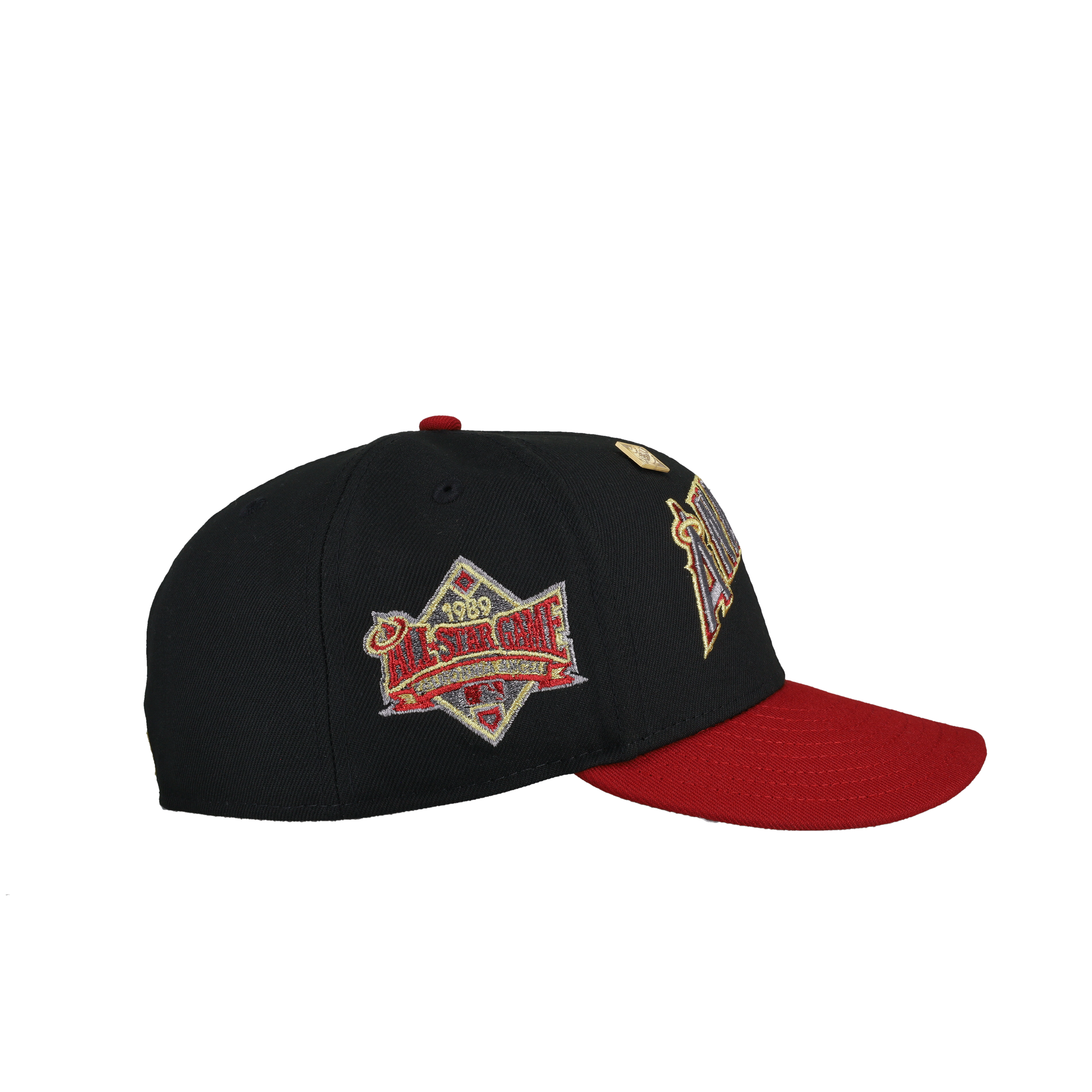 Anaheim Angels 1989 All Star Game Script Black Red Metallic 59Fifty Fitted Hat
