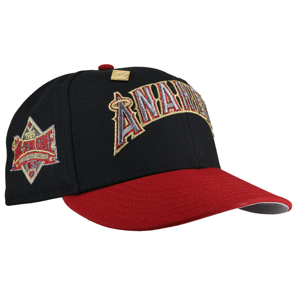 Anaheim Angels 1989 All Star Game Script Black Red Metallic 59Fifty Fitted Hat