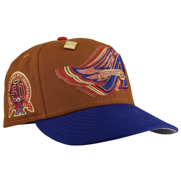 Anaheim Angels 50th Season Trippy Metallic Tan/Blue 59Fifty Fitted Hat