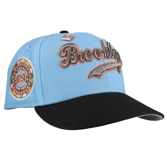 Brooklyn Dodgers 1942 Allstar Game Metallic Sky/Black Script 59Fifty Fitted Hat
