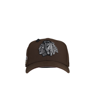 Chicago Black Hawks Stanley Cup Champions Walnut Pink 59Fifty Fitted Hat (RESTOCK), back view