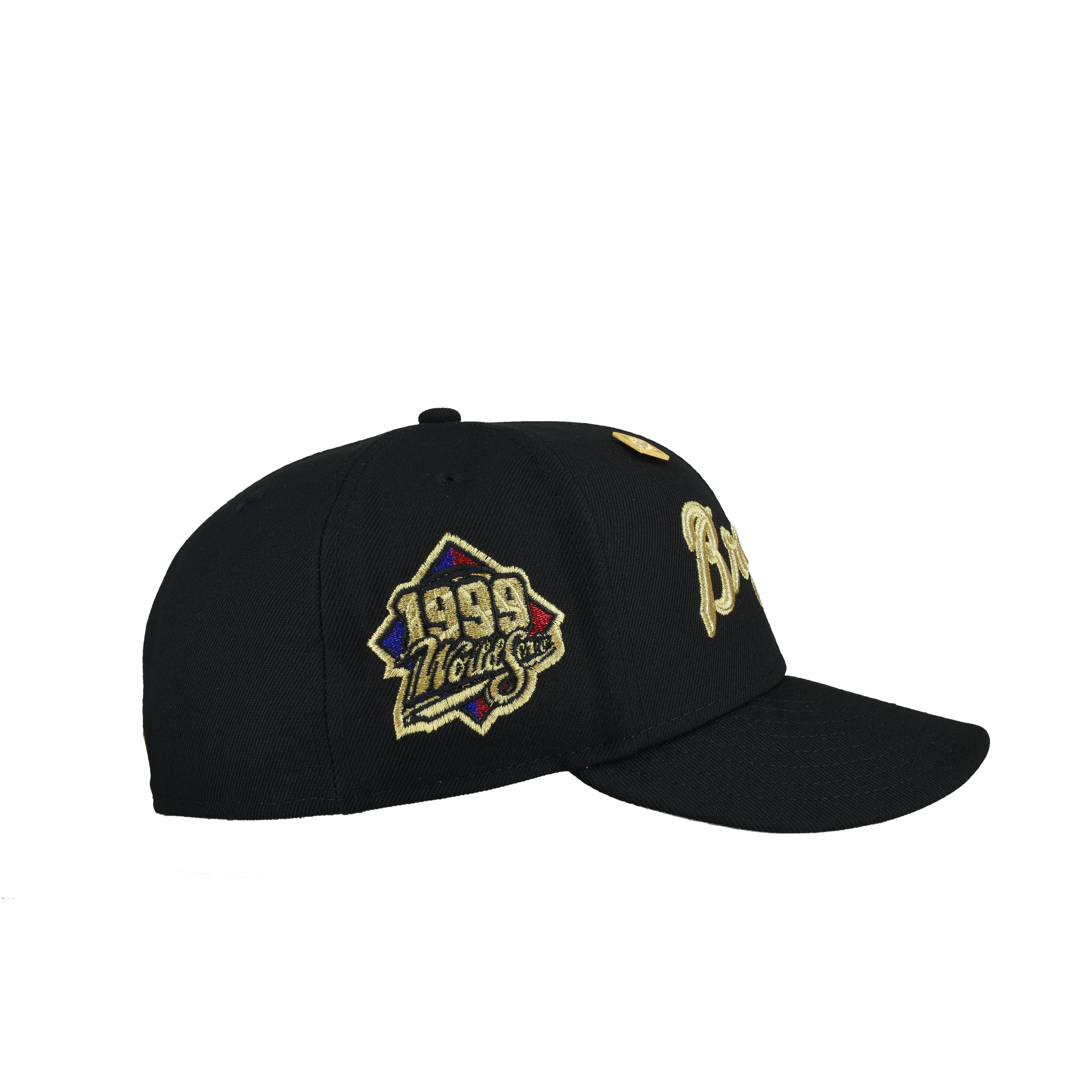 Atlanta Braves 1999 World Series Gold Script Metallic 59Fifty Fitted Hat
