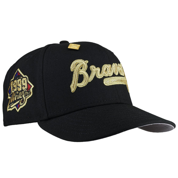 Atlanta Braves 1999 World Series Gold Script Metallic 59Fifty Fitted Hat