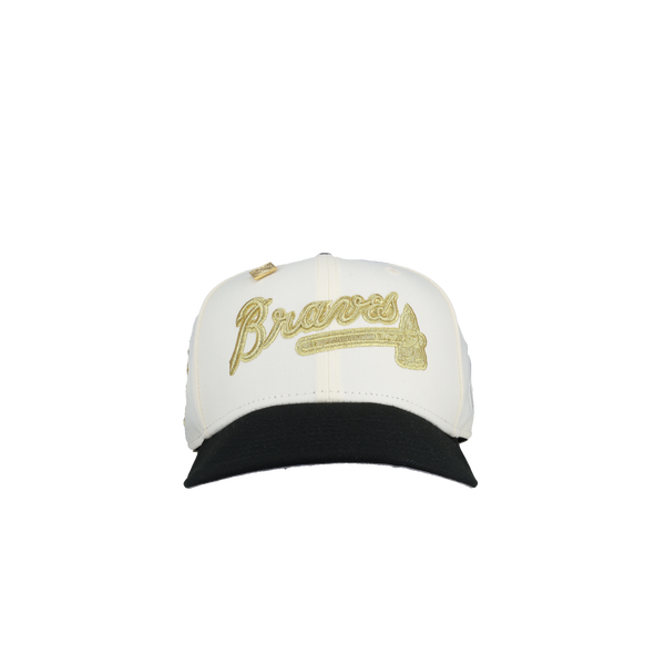 Atlanta Braves 1999 World Series Script Chrome Gold Metallic 59Fifty Fitted Hat