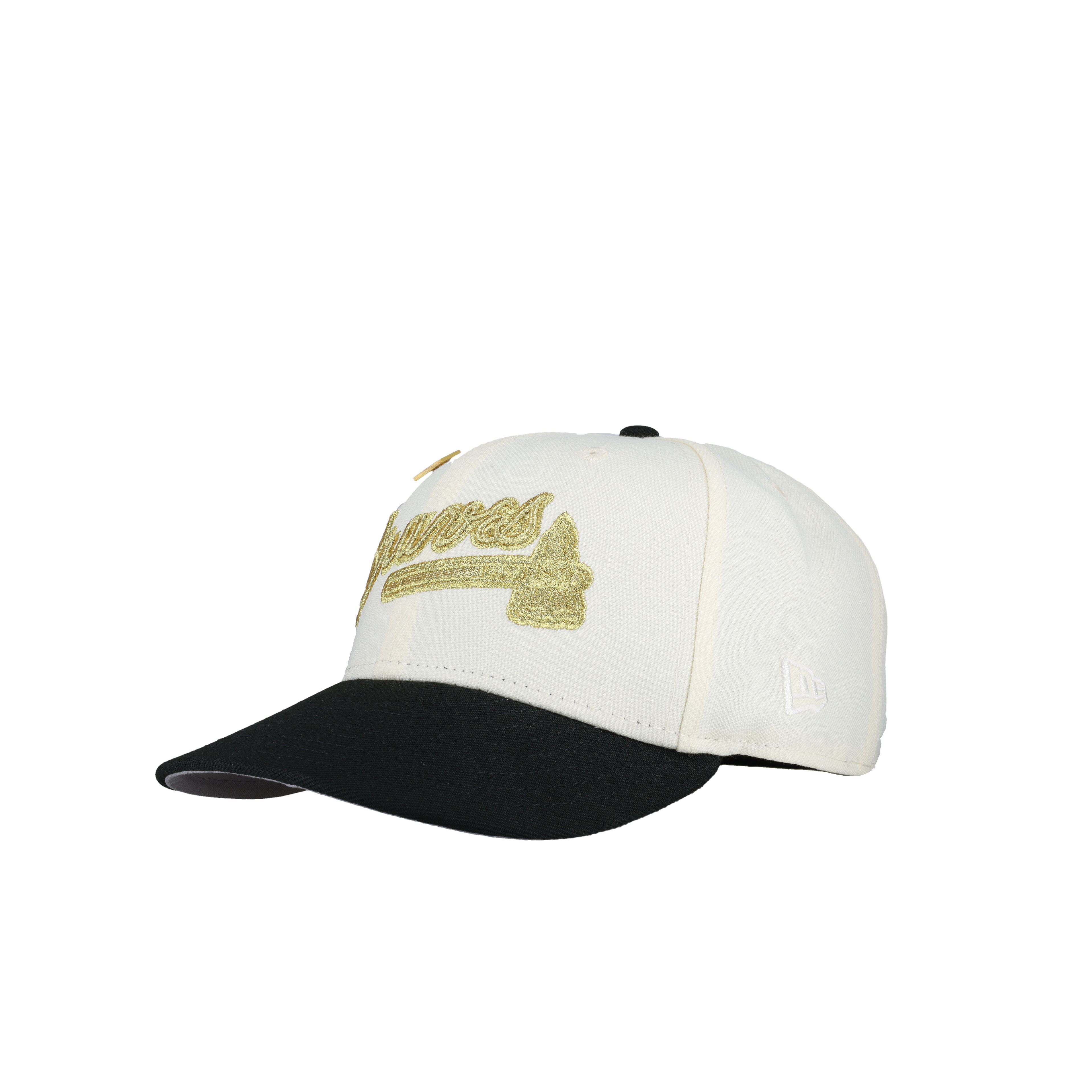 Atlanta Braves 1999 World Series Script Chrome Gold Metallic 59Fifty Fitted Hat