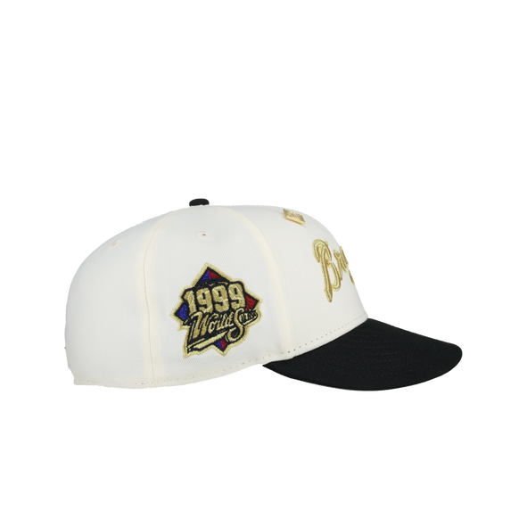 Atlanta Braves 1999 World Series Script Chrome Gold Metallic 59Fifty Fitted Hat
