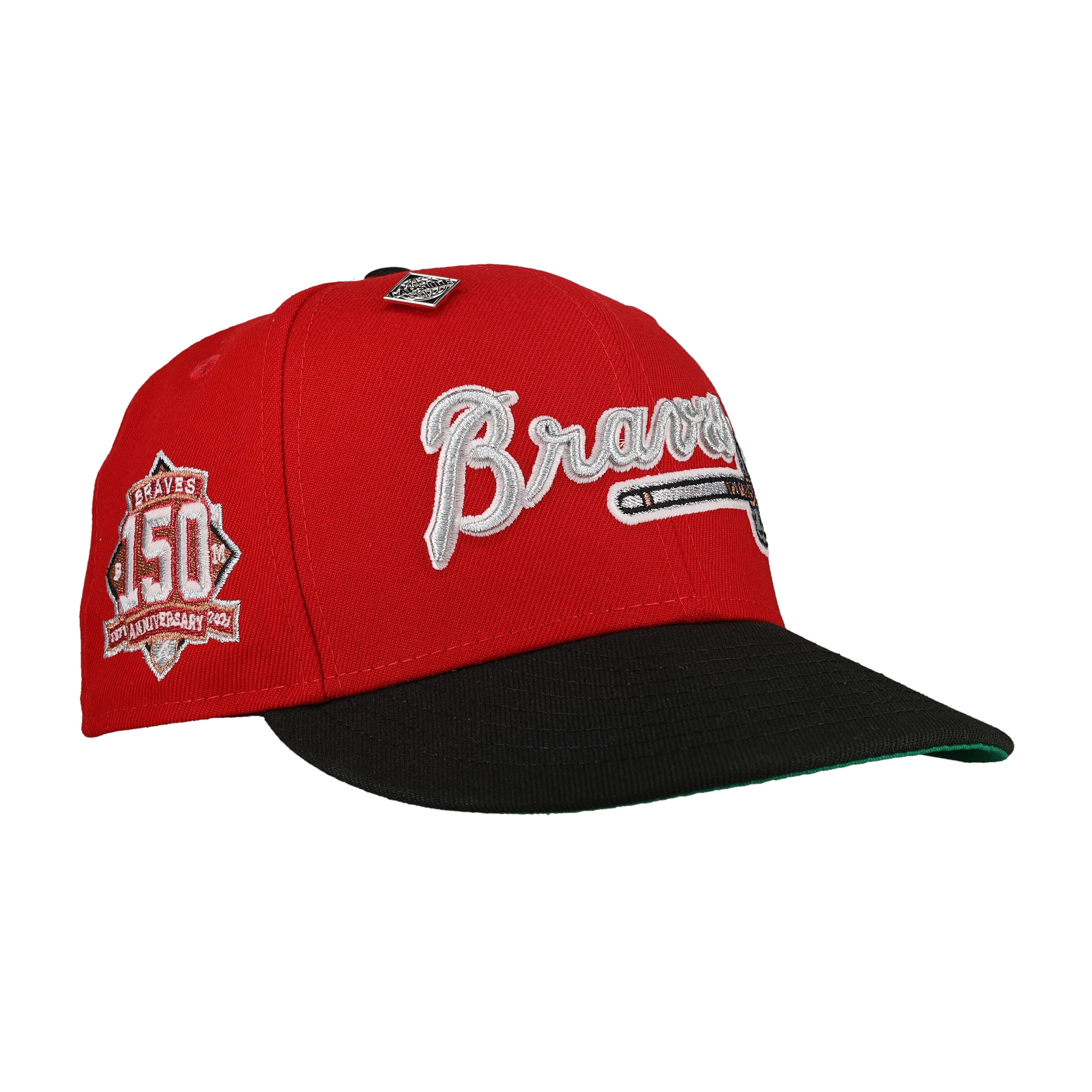 Atlanta Braves Red 150th Anniversary Patch 59Fifty Fitted Hat