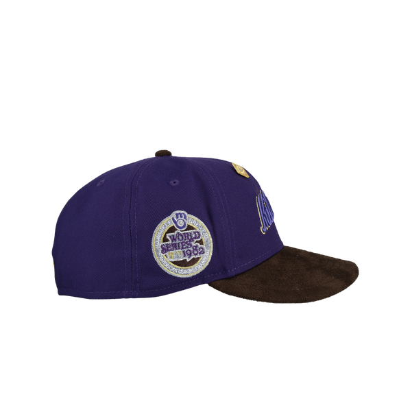 Milwaukee Brewers 1982 World Series Purple / Brown Suede Metallic 59Fifty Fitted Hat