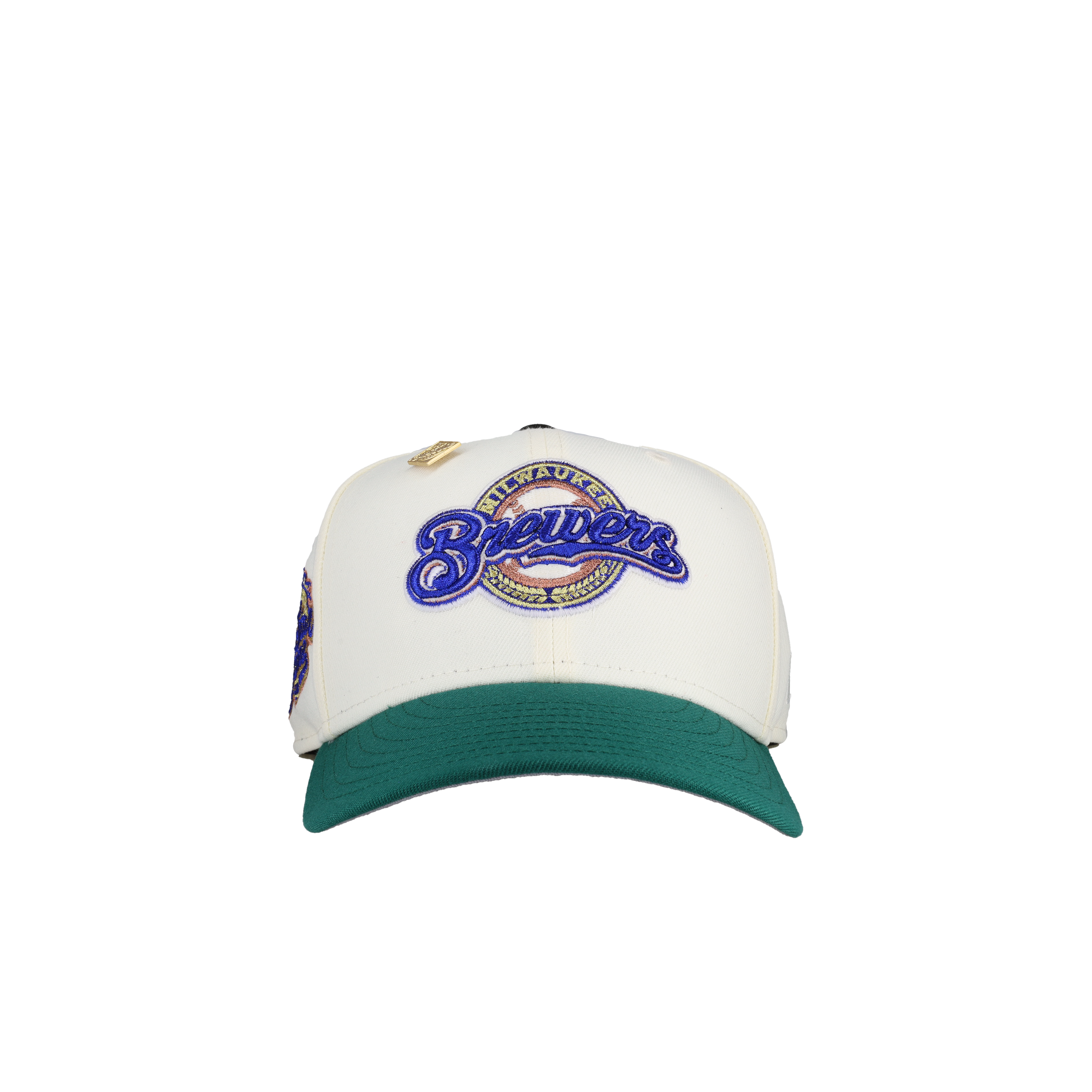 Milwaukee Brewers Blue 2002 All Star Game Chrome Green Metallic 59Fifty Fitted Hat