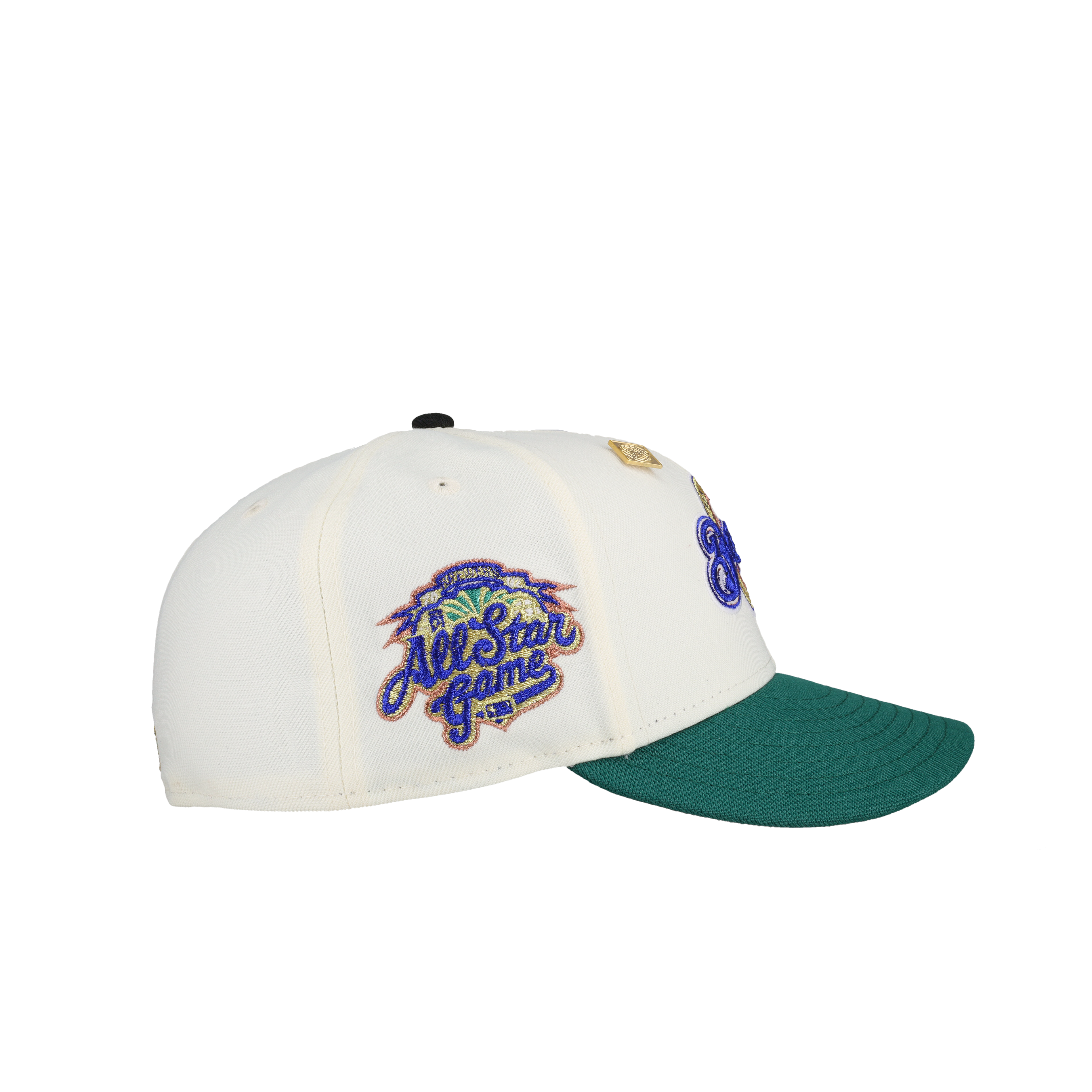 Milwaukee Brewers Blue 2002 All Star Game Chrome Green Metallic 59Fifty Fitted Hat
