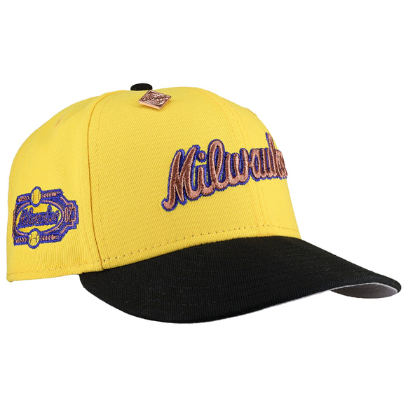 Milwaukee Brewers 1982 World Series Yellow Black Metallic 59Fifty Fitted Hat