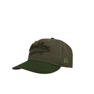 Brooklyn Dodgers Ebbets Field Two Tone Green Metallic Script 59Fifty Fitted Hat