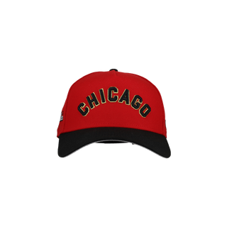 Chicago White Sox 9Forty A Frame Snapback Hat (Black/Red/Gold)