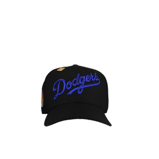 Los Angeles Dodgers World Series Royal Blackout Metallic Script 59Fifty Fitted Hat