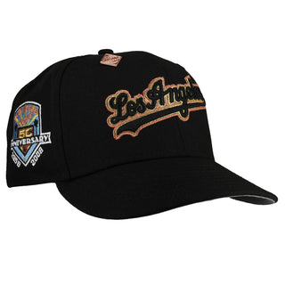 Los Angeles Dodgers 50th Anniversary Black Gold/Copper Trim 59Fifty Fitted Hat