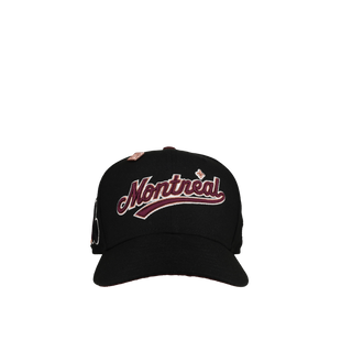 Montreal Expos Black Maroon Script 59Fifty Fitted Hat