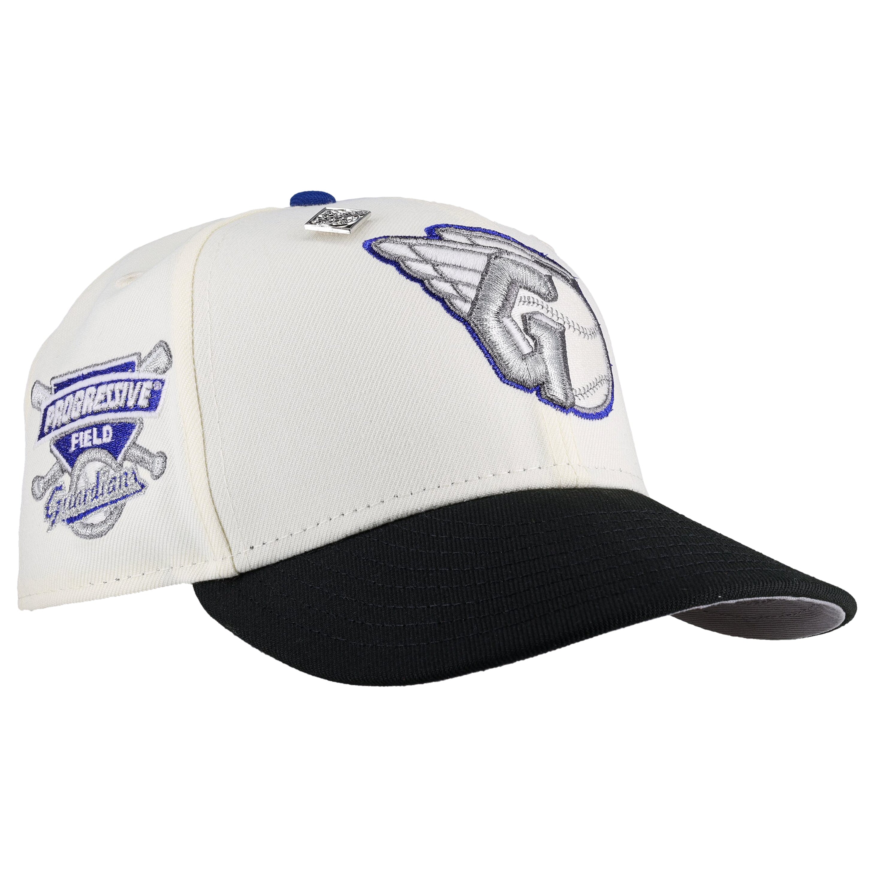 Cleveland Guardians Progressive Field Chrome Metallic 59Ffity New Era Fitted Hat