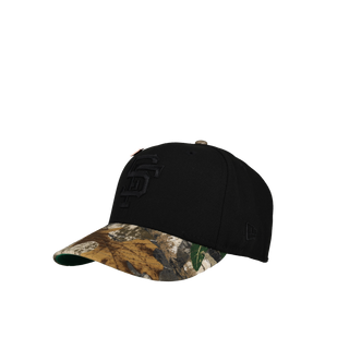 San Francisco Giants 2007 ASG Real Tree Blackout Metallic 59Fifty Fitted Hat, close-up detail