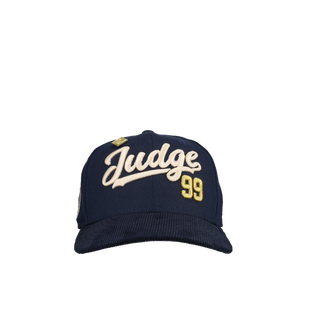 New York Yankees Judge Script Navy Corduroy Brim 59Fifty Fitted Hat