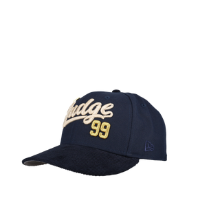 New York Yankees Judge Script Navy Corduroy Brim 59Fifty Fitted Hat