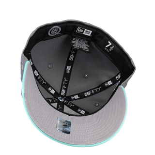 Seattle Kraken 2024 Winter Classic Grey Teal Metallic 59Fifty Fitted Hat, undervisor detail