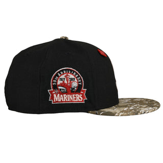 Seattle Mariners 30th Anniversary Metallic Realtree Black 59Fifty Fitted Hat, alternate view