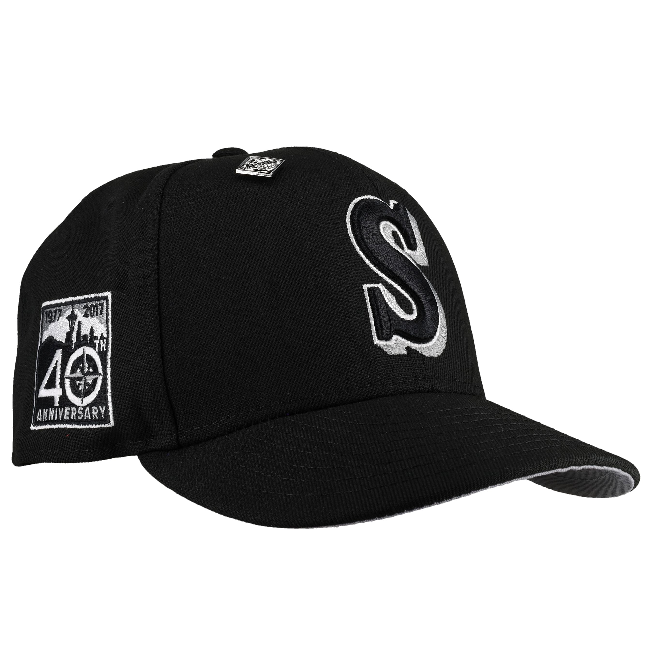 Seattle Mariners 40th Anniversary Black Out 59Fifty Fitted Hat