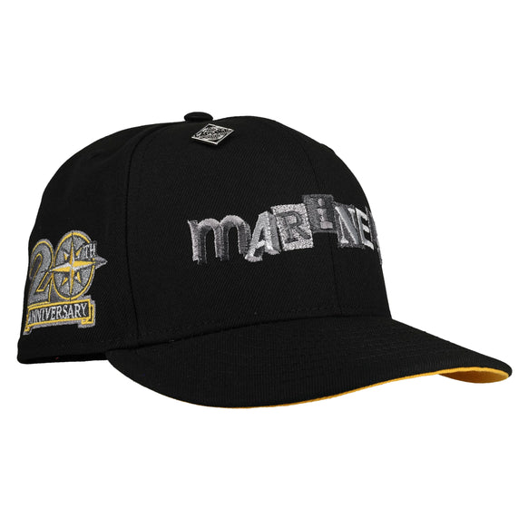 Seattle Mariners 20th Anniversary Black Metallic Ransom 59Fifty Fitted Hat