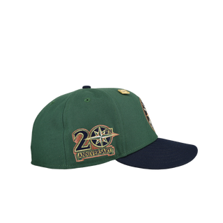 Seattle Mariners 20th Anniversary Metallic Green/Navy/Grey Brim 59Fifty Fitted Hat