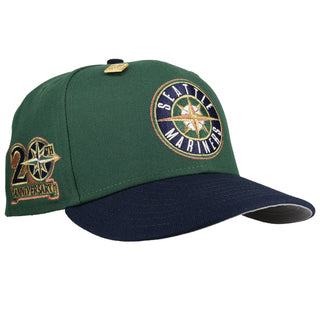 Seattle Mariners 20th Anniversary Metallic Green/Navy/Grey Brim 59Fifty Fitted Hat