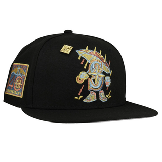 Seattle Mariners 40th Anniversary Metallic Cartoon "Freezing rain" 59Fifty Fitted Hat, front view